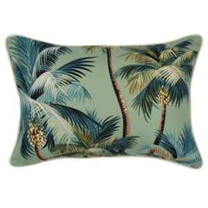 Outdoor Cushion With Piping Palm Trees Lagoon 35cm x 50cm