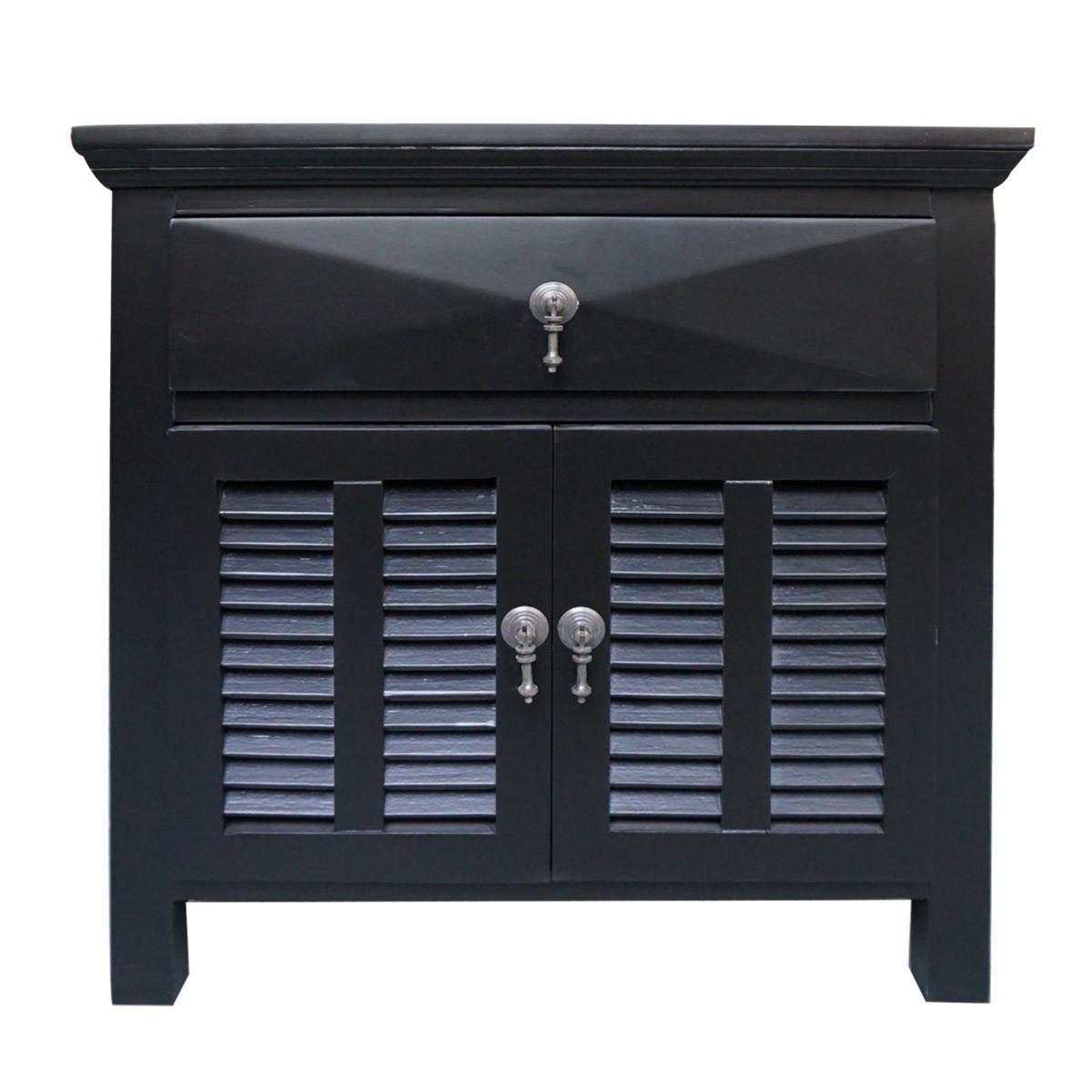 FLOORSTOCK CLEARANCE SALE "Alton" Hampton Style Bedside Lamp Table in Black, 60cmW x 50cmD x 60cmH (RRP $899) *ONLY 1 LEFT - Image 2