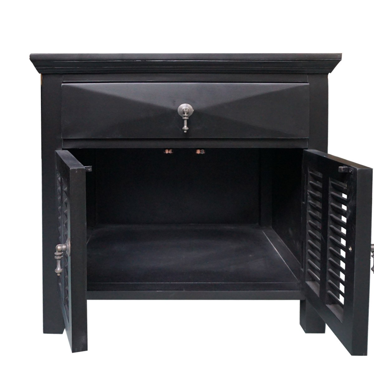 FLOORSTOCK CLEARANCE SALE "Alton" Hampton Style Bedside Lamp Table in Black, 60cmW x 50cmD x 60cmH (RRP $899) *ONLY 1 LEFT - Image 3