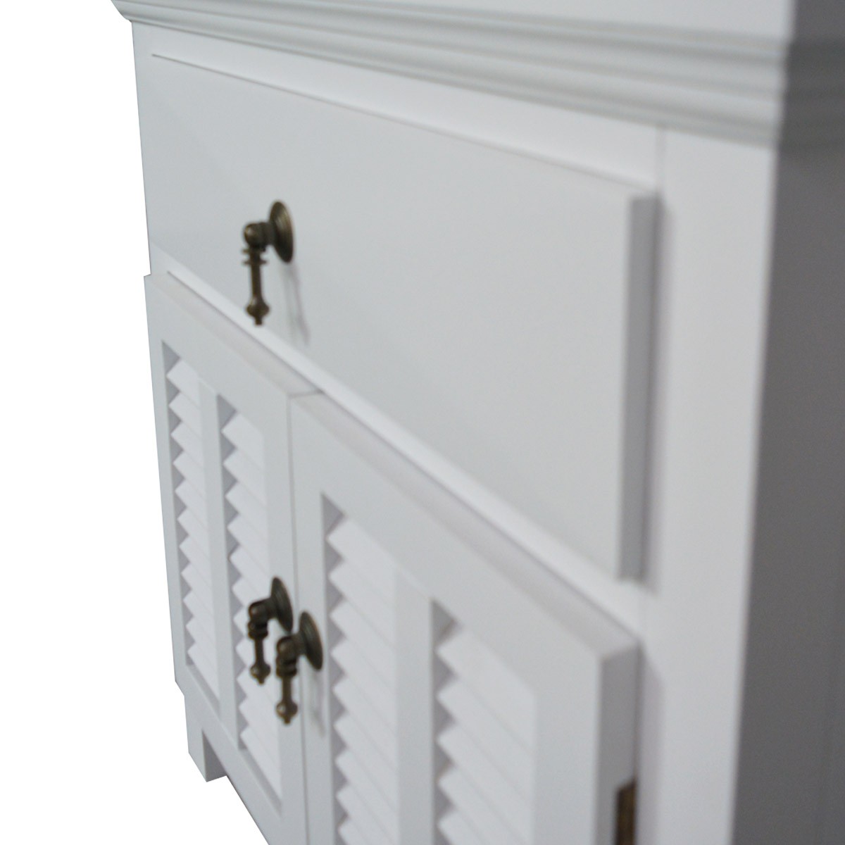 FLOORSTOCK CLEARANCE SALE "Alton" Hampton Style Bedside Table in White with 1 Drawer, 60cmW x 50cmD x 60cmH (RRP $899) - Image 9