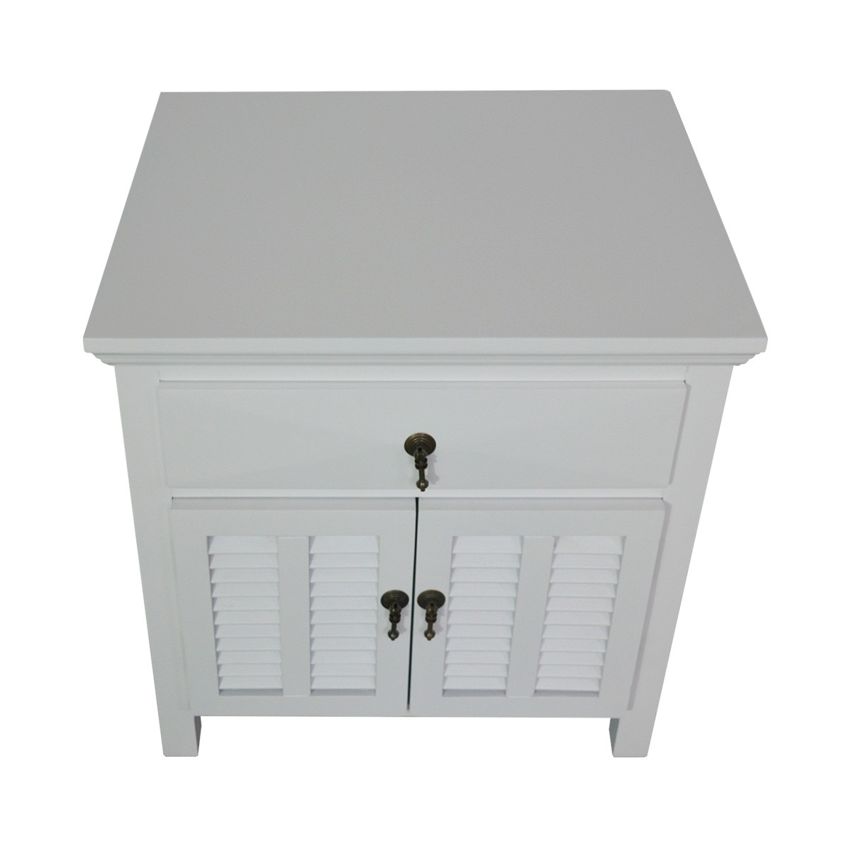 FLOORSTOCK CLEARANCE SALE "Alton" Hampton Style Bedside Table in White with 1 Drawer, 60cmW x 50cmD x 60cmH (RRP $899) - Image 3