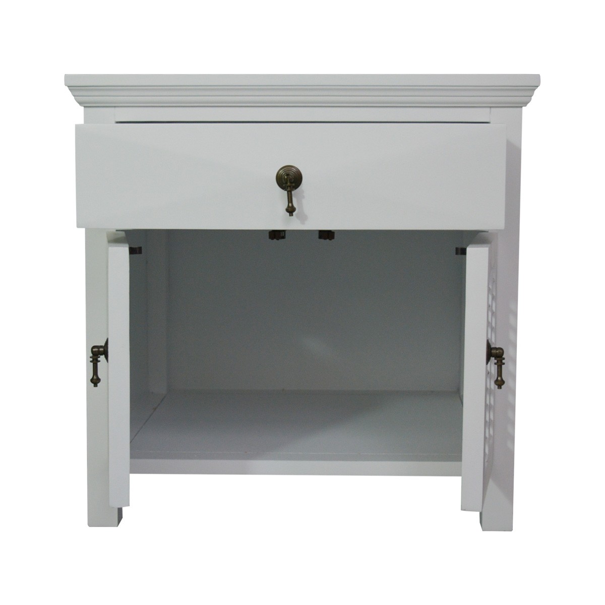 FLOORSTOCK CLEARANCE SALE "Alton" Hampton Style Bedside Table in White with 1 Drawer, 60cmW x 50cmD x 60cmH (RRP $899) - Image 7