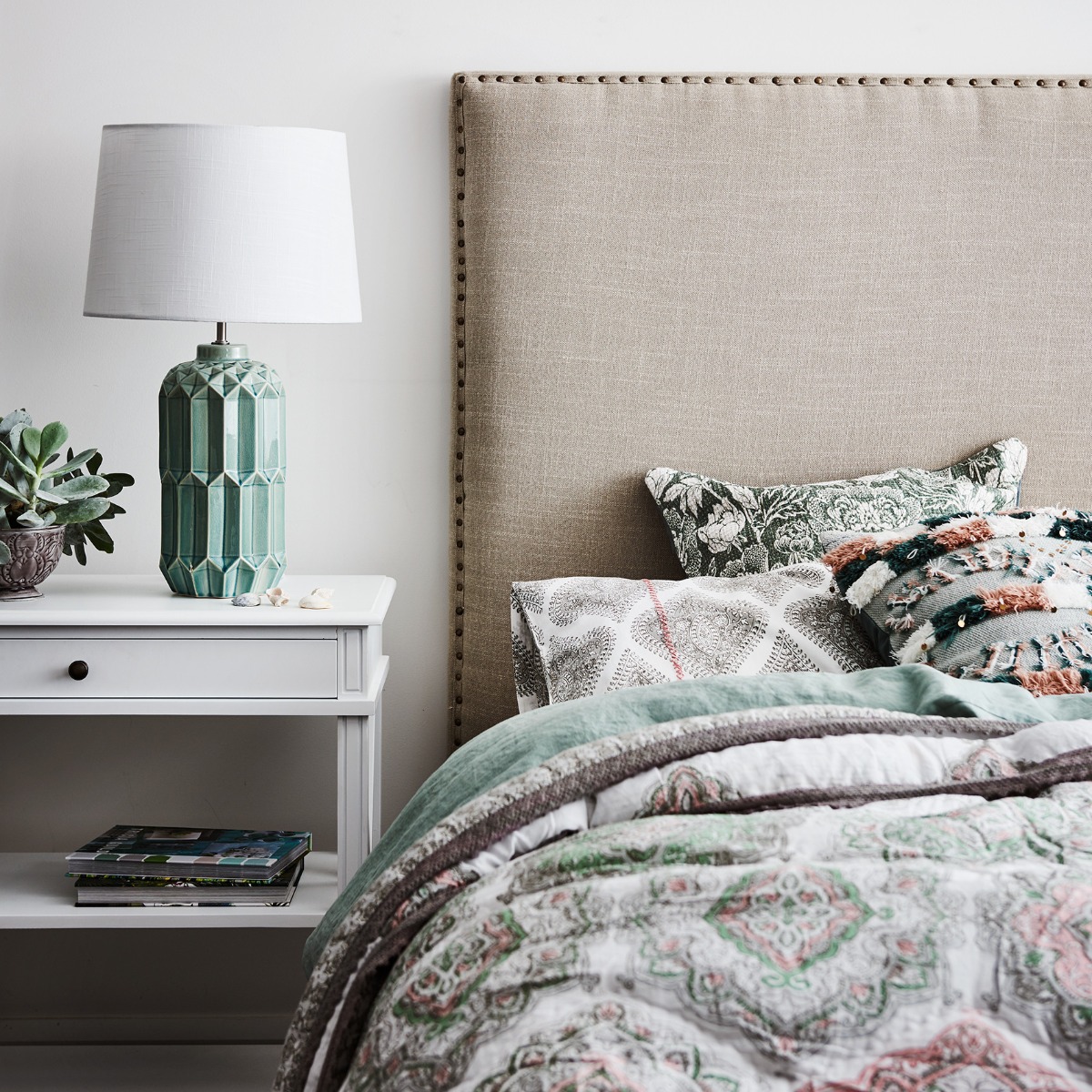 Manto Bedside Table Large White, 80W x 45D x 76H cm (RRP $950) - Image 3