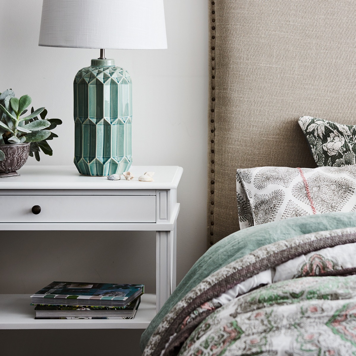 Manto Bedside Table Large White, 80W x 45D x 76H cm (RRP $950) - Image 2