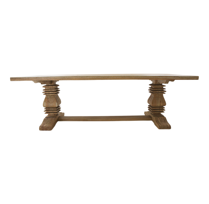 Newport Hardwood Timber Dining Table with Pedestal Base, 240cm x 100cm (RRP $3499)