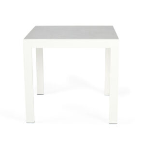 Roberto Outdoor Dining Table Pearl White, L 80cm x W 86cm x H 76cm