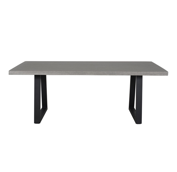 1.8m Sierra Elkstone Rectangular Dining Table – Speckled Grey with Black Powder Coated Legs