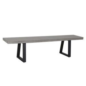 1.65m Sierra Elkstone Rectangular Bench Speckled Grey with Black Powder Coated Legs, 145cm L x 38cm W