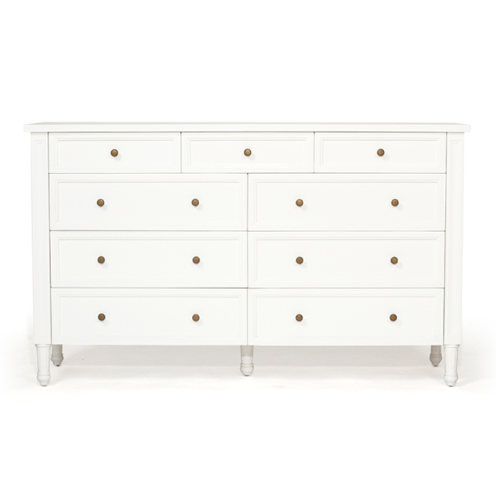 Hamilton Dresser 9 Drawer White, W 154cm x D 47cm x H 92cm