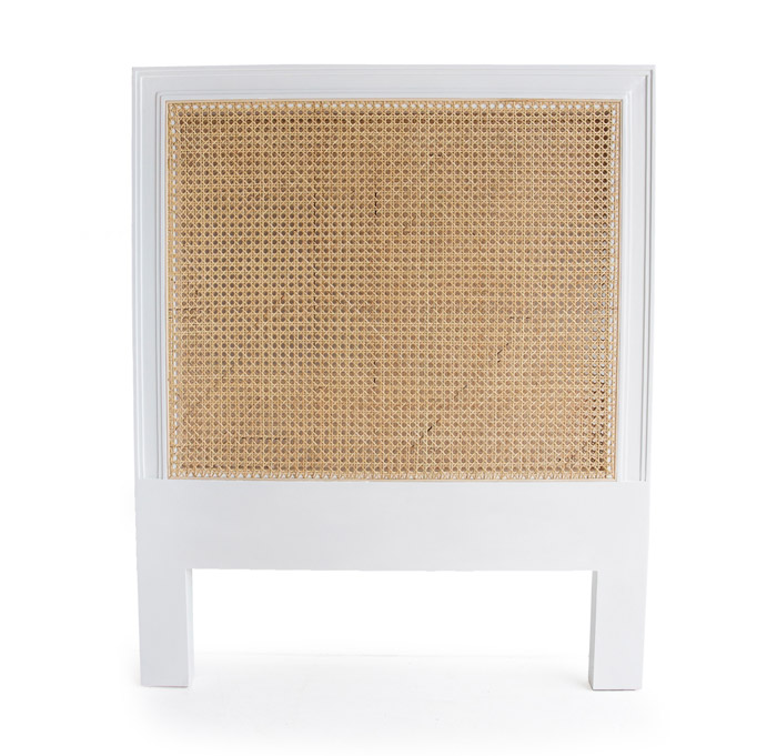 Hamilton Cane Bedhead King Single Size White, Width 108cm × Height 130cm x Depth 4cm