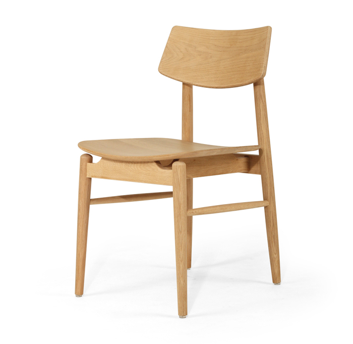 Harlow Dining Chair Natural with Timber Seat, W 48cm × D 51cm × H 80cm