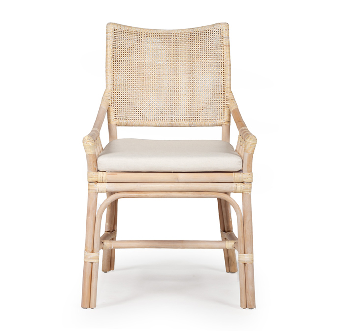 Kora Dining Chair Whitewash, W 56cm × D 55cm × H 96cm (RRP $499)