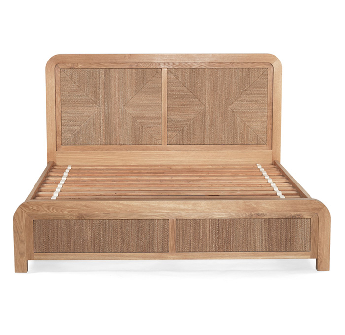 Milford King Bed Oak by Serrata Living, 195cm Wide x 216cm Long x 125cm High