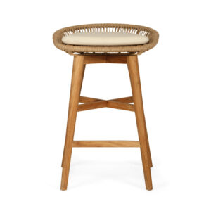 Taylor Backless Counter Stool Indoor/Outdoor Natural, Width 51cm x Depth 52cm x Height 76cm