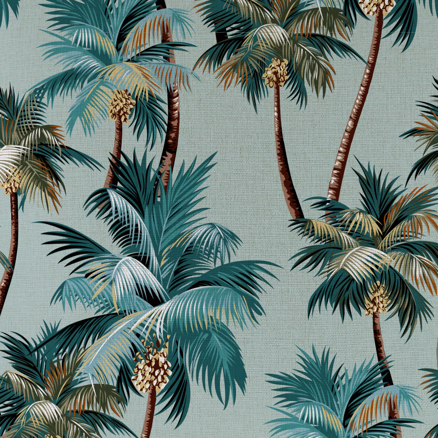 Outdoor Cushion Coastal Fringe Palm Trees Seafoam 35cm x 50cm - Image 2