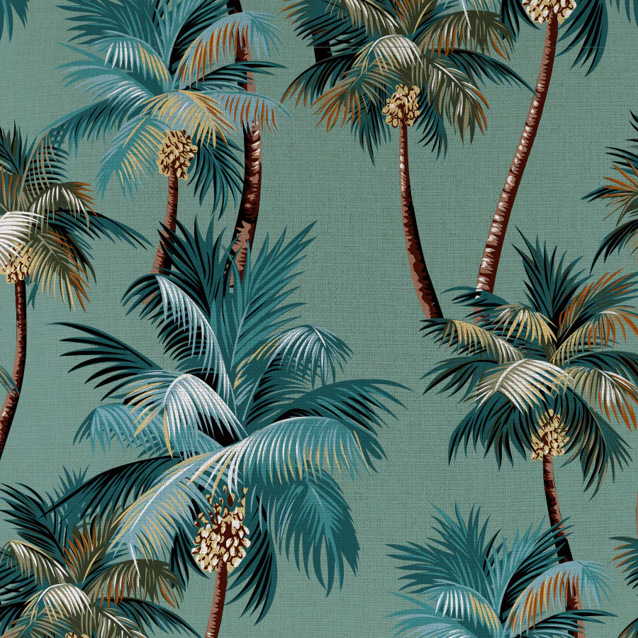 Outdoor Cushion Coastal Fringe Palm Trees Lagoon 60cm x 60cm - Image 2
