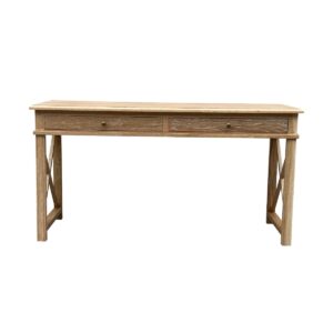 "Noosa" Hamptons Style Solid Oak Timber Desk Whitewashed Oak, 150cmW x 55cmD x 78cmH (RRP $1699)