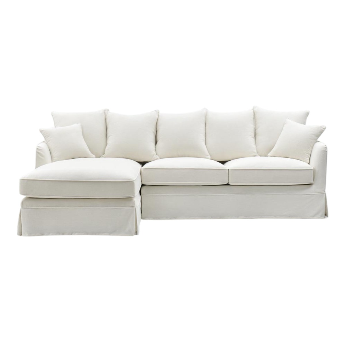 Noosa 3 Seater Left Chaise Sofa Ivory, W 259cm D 166cm H 80cm (RRP $4999)