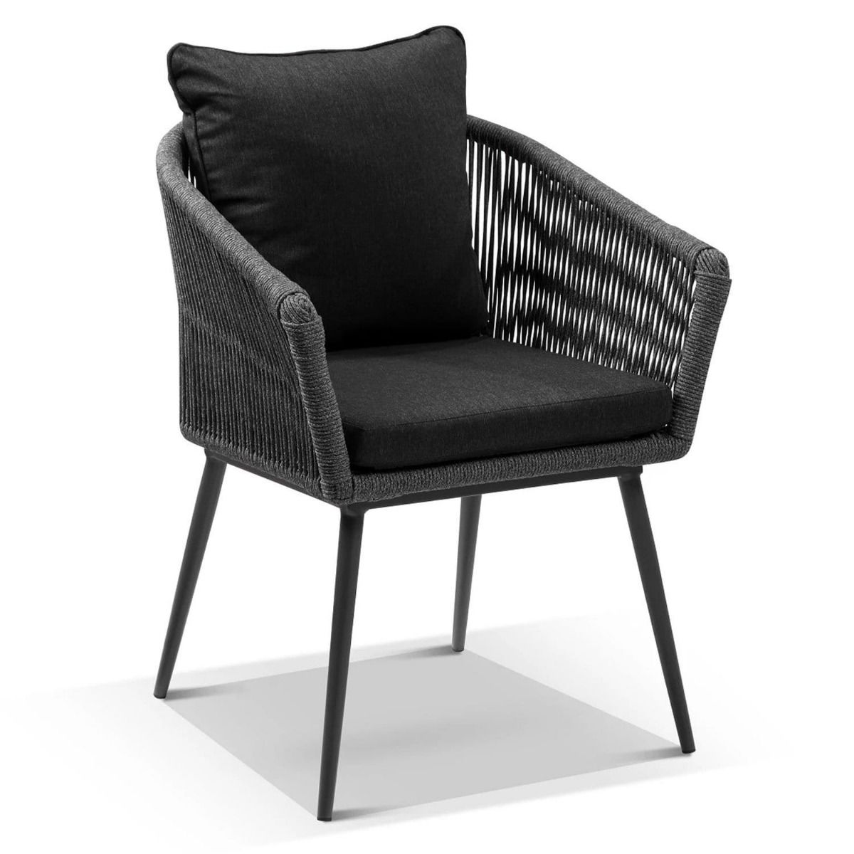 "Montego Bay" Hamptons Style Outdoor Aluminium 3m Dining Setting with 10 Cuba Charcoal Rope Chairs, Charcoal - Image 2