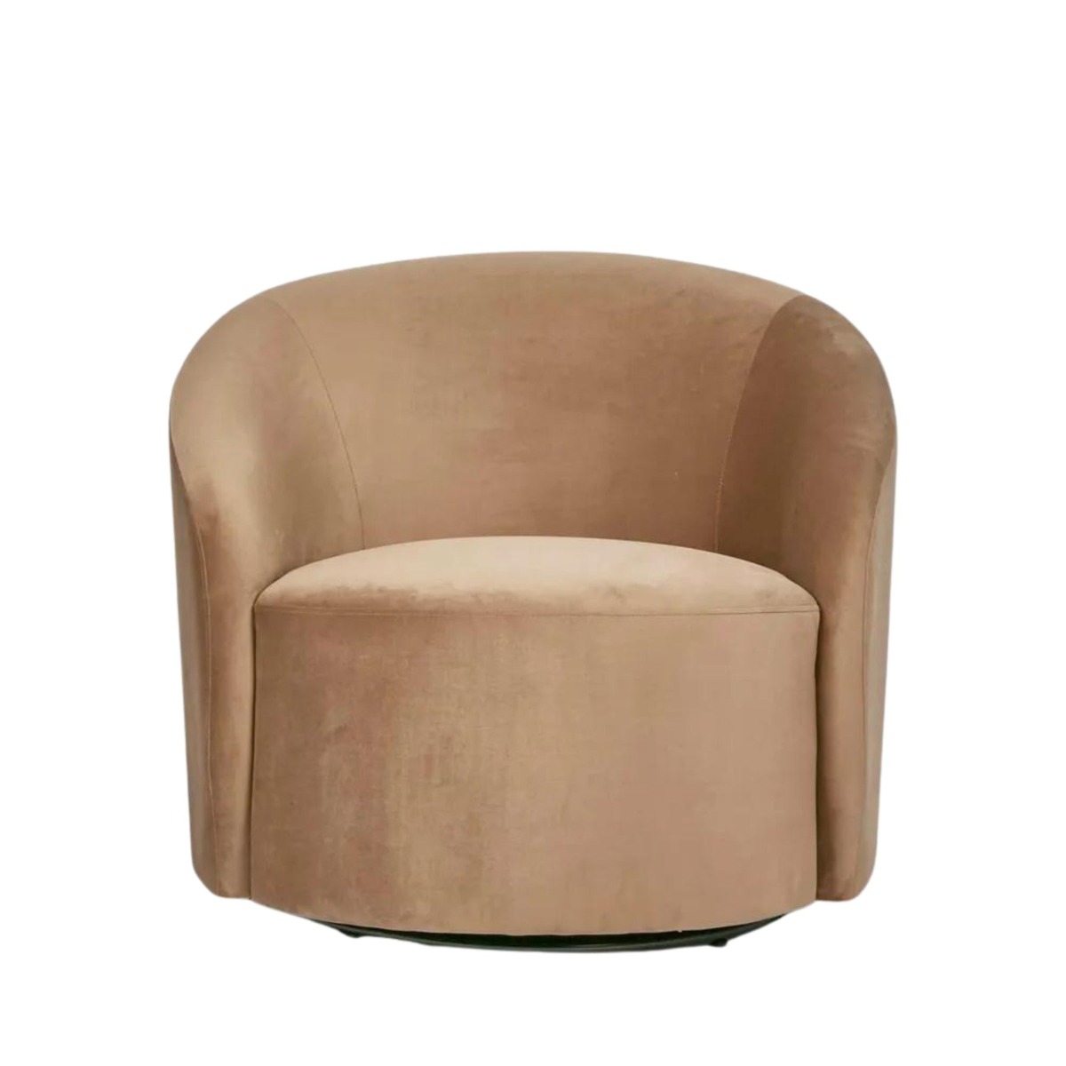 Sierra Swivel Chair Velvet Toffee, W 87cm x D 86cm x H 78cm (RRP $1199)