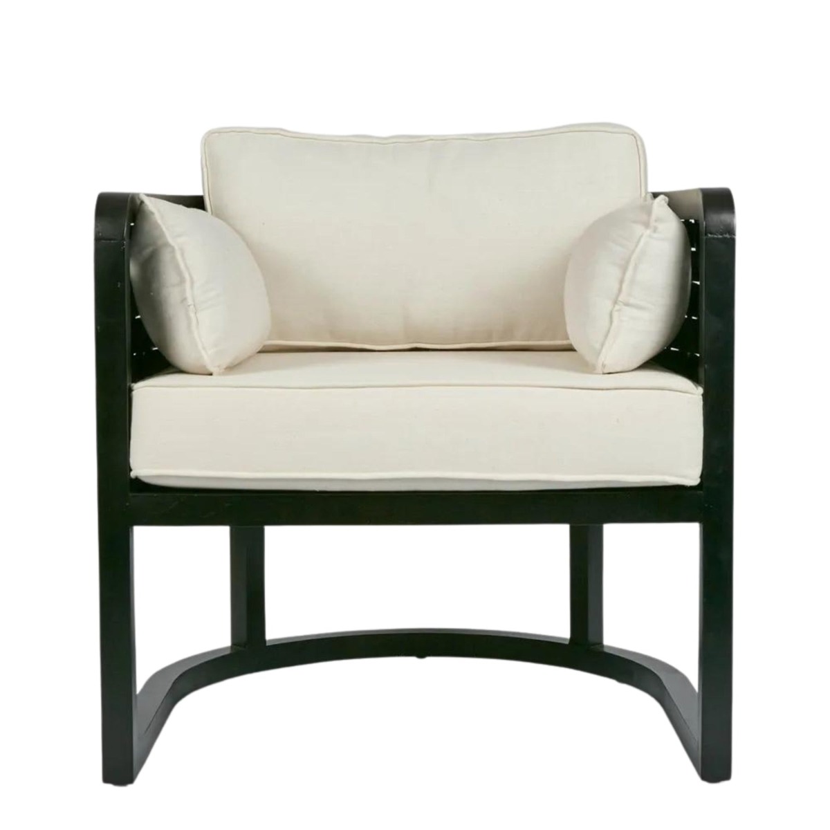 Weave Occasional Chair Black, W 78cm x D 78cm x H 73cm (RRP $1299)