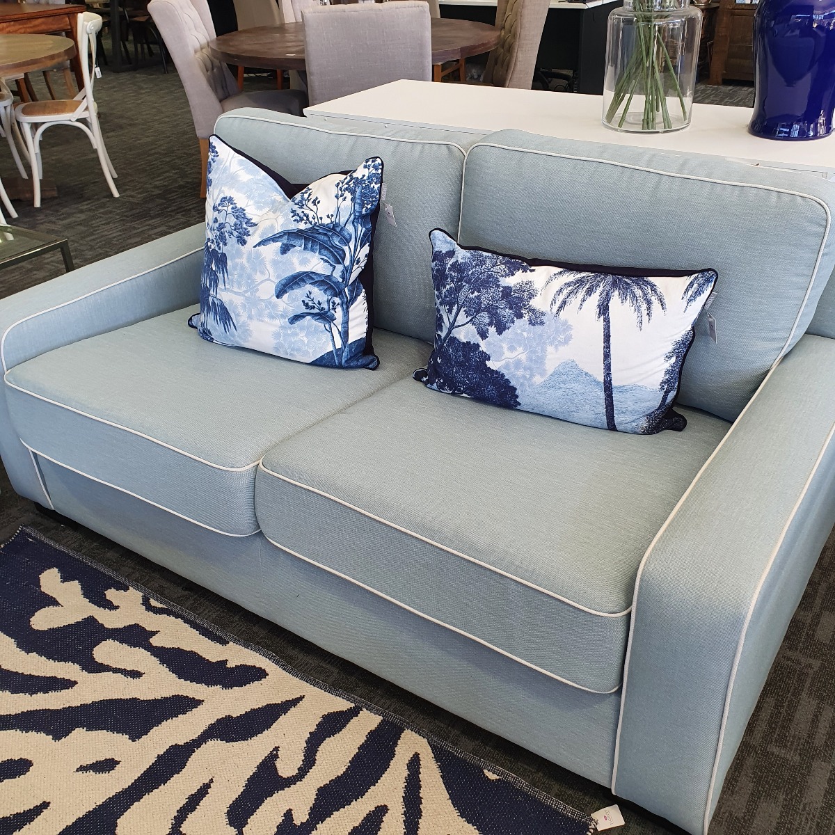 "Newport" Hamptons Style 2 Seater Australian Made Lounge, 148cm x 100cm x 77cm H, Available in over 100 Fabrics
