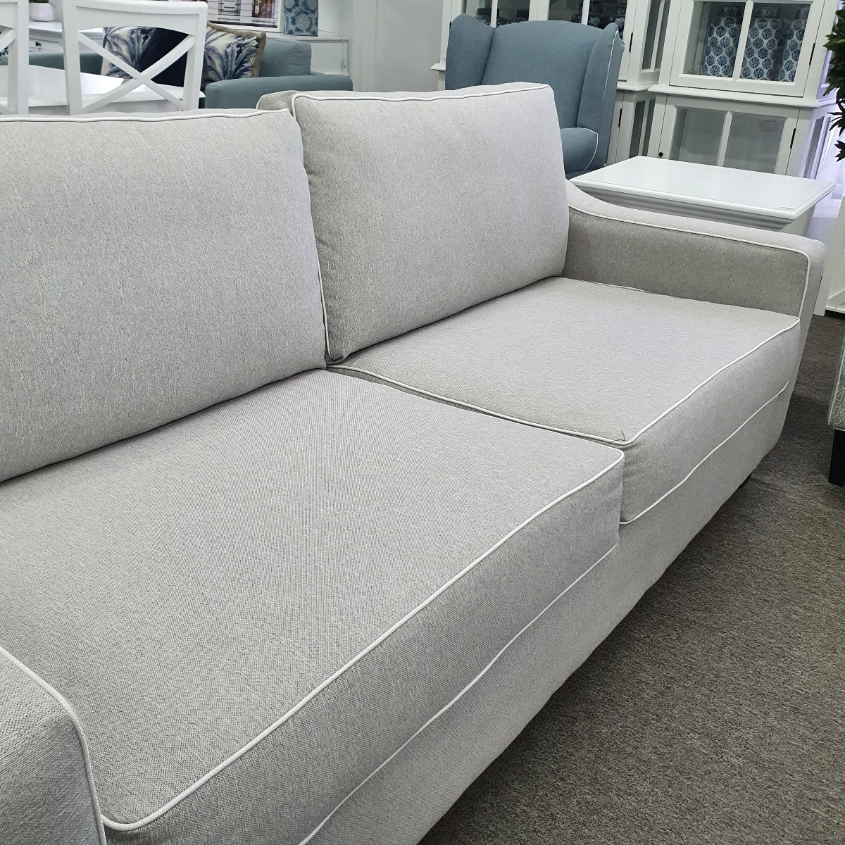 "Amalfi" Australian Made Hamptons Style 3 Seater Lounge, 210cm x 95cm x 80cmH, Made to Order in Fabric of your choice (RRP $2499) - Now with "Make it a Sofa Bed" option - Image 3