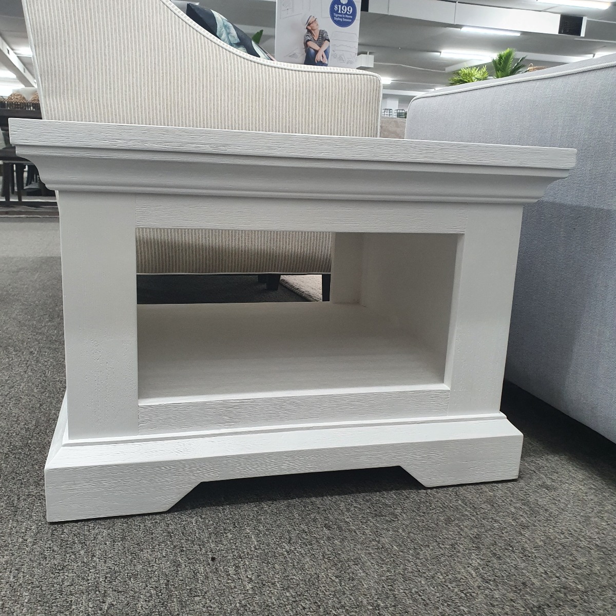 CLEARANCE SALE "Coast" Hamptons Style Solid Timber Side Lamp Table White, 65cmL x 65cmW x 45cmH (RRP $499) - Image 3