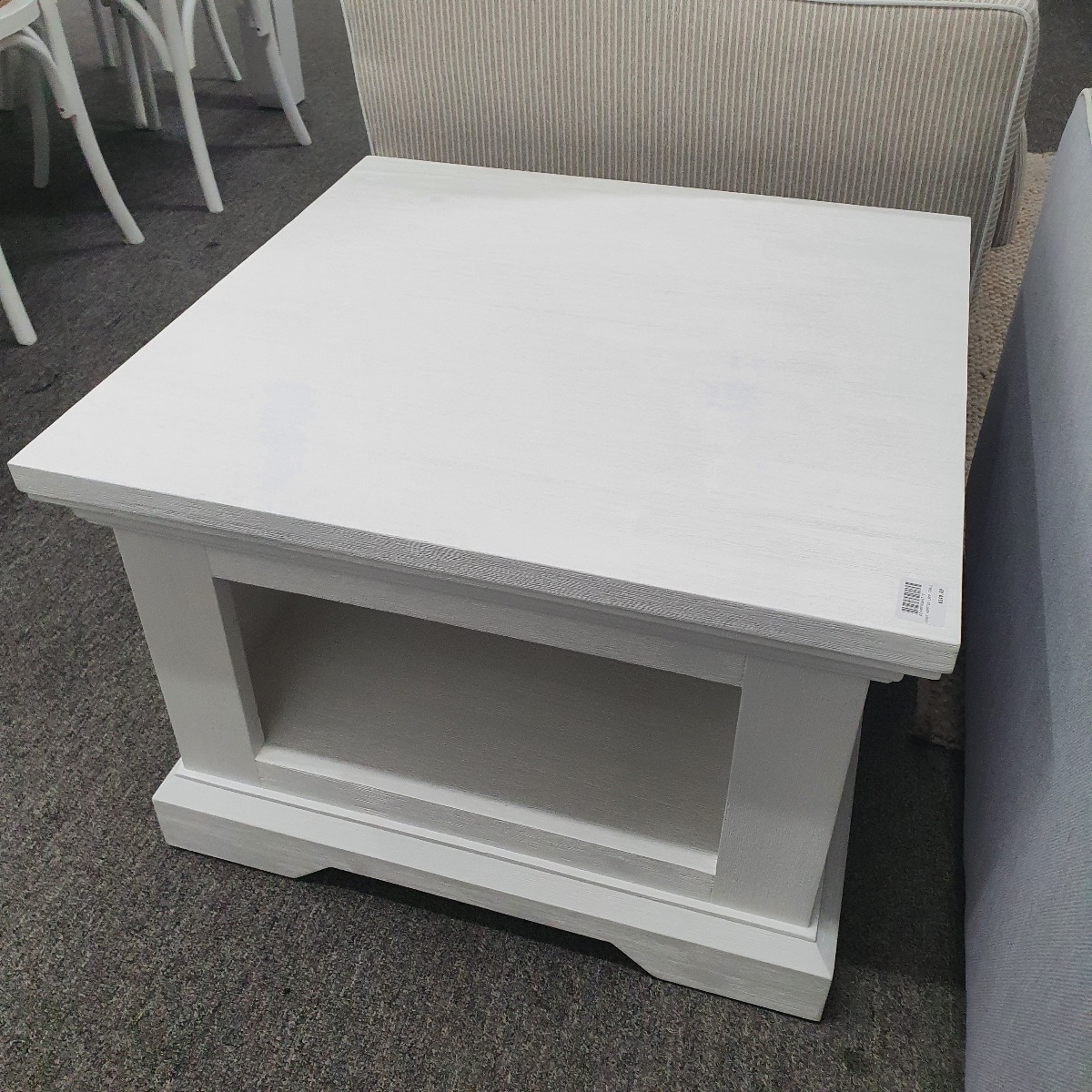 CLEARANCE SALE "Coast" Hamptons Style Solid Timber Side Lamp Table White, 65cmL x 65cmW x 45cmH (RRP $499) - Image 2