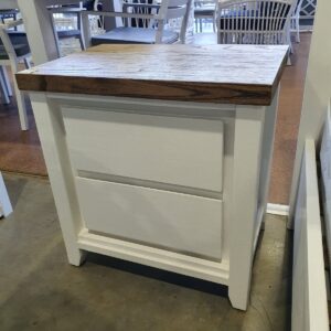 "Jefferson" Hamptons Style Timber Bedside Table Two Tone,  58cmw x 40cmD x 60cmH