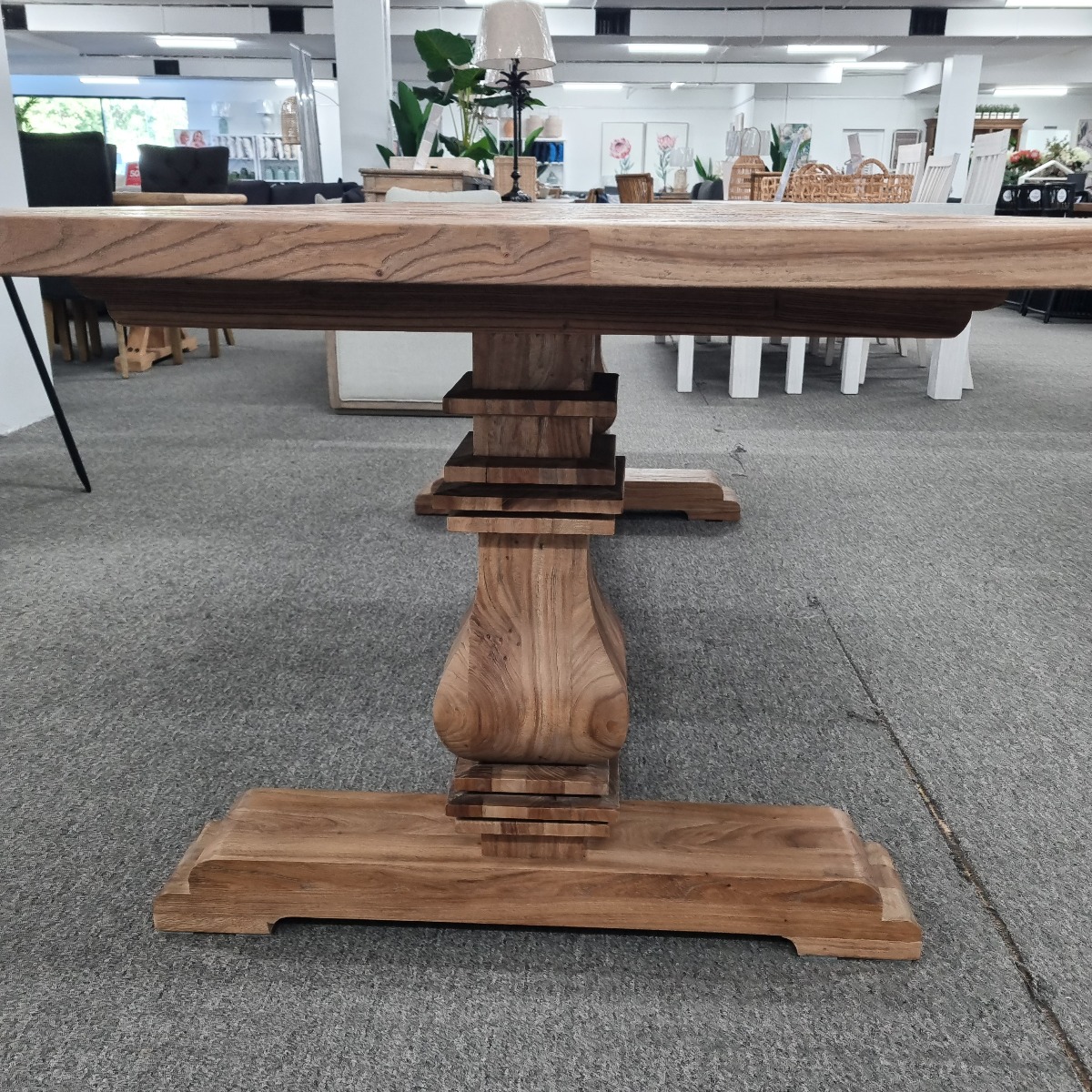 CLEARANCE SALE "Parquet" Hamptons Style Timber Parquetry Dining Table, 245cm x 110cm x 76cmH (RRP $2999) - Image 5