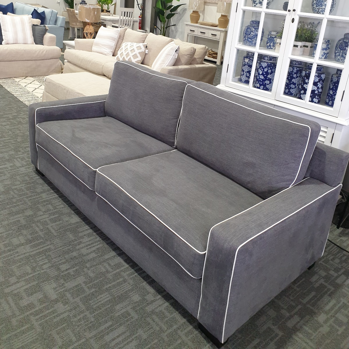 FLOORSTOCK CLEARANCE SALE "Newport" Hamptons Style 3 Seater Australian Made Lounge, 210cm x 100cm x 77cmH (RRP $2499)