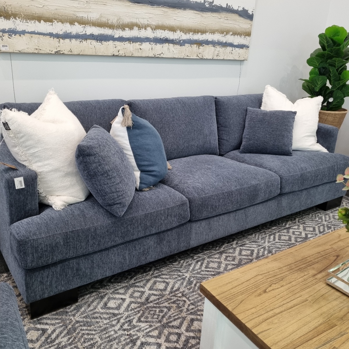 FEATHER LOUNGE SUPER SALE "Oasis" Luxury Feather Wrapped Foam Fabric 3.5 Seater Lounge, Superior Comfort, Available in 4 Colours, In Stock Ready for Delivery (RRP $2499) - Image 3