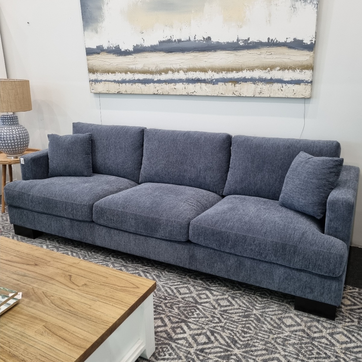 FEATHER LOUNGE SUPER SALE "Oasis" Luxury Feather Wrapped Foam Fabric 3.5 Seater Lounge, Superior Comfort, Available in 4 Colours, In Stock Ready for Delivery (RRP $2499) - Image 2