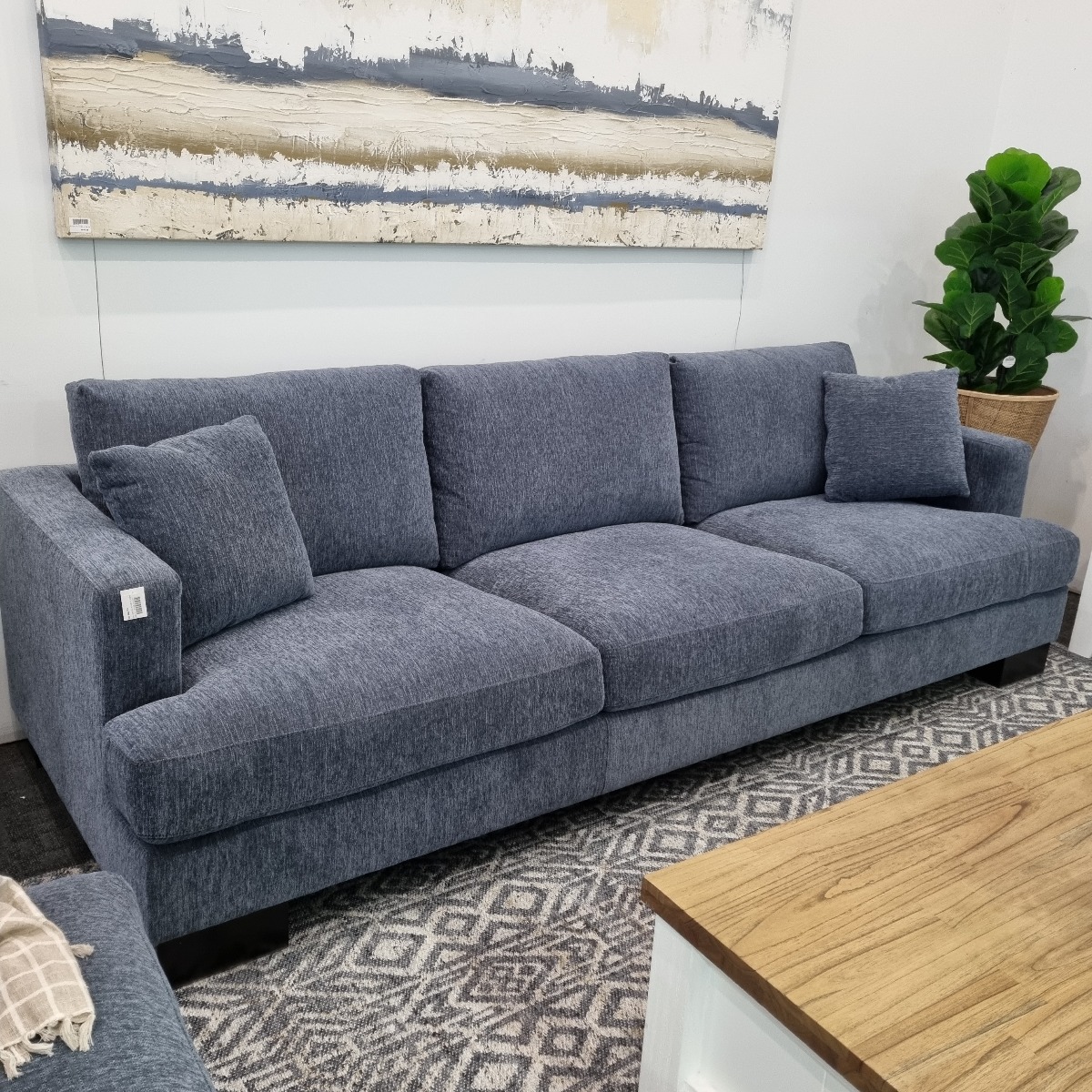 FEATHER LOUNGE SUPER SALE "Oasis" Luxury Feather Wrapped Foam Fabric 3.5 Seater Lounge, Superior Comfort, Available in 4 Colours, In Stock Ready for Delivery (RRP $2499)