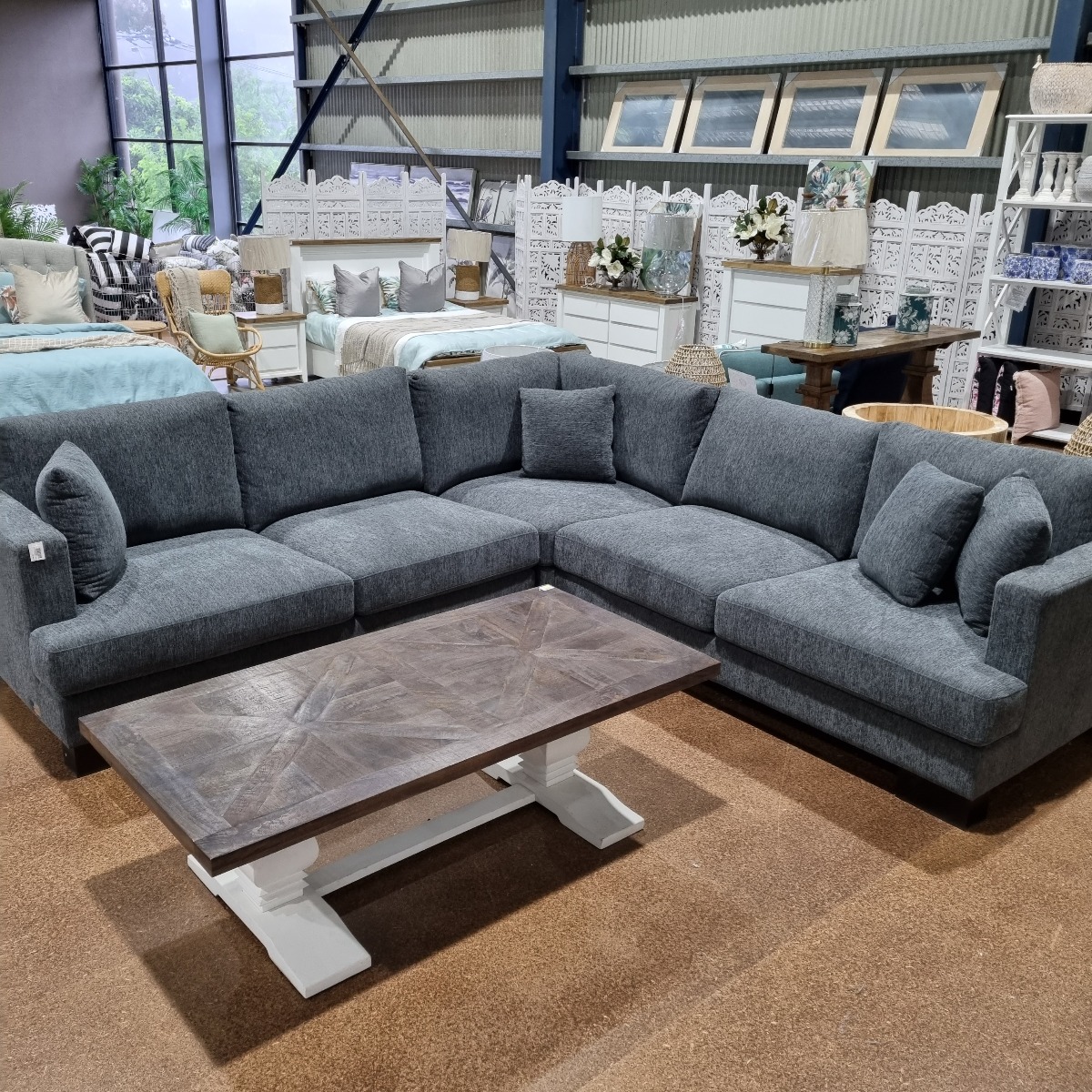 FLOORSTOCK CLEARANCE SALE "Hamilton" 5 Seater Fabric Modular Corner Lounge with Superior Comfort, 3 Colours, In Stock, Ready for Immediate Delivery (RRP $3499)