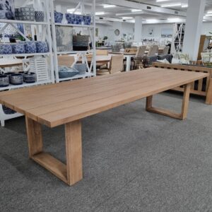 FLOORSTOCK CLEARANCE SALE "Maldives" Hamptons Style Outdoor Solid Eucalyptus Timber Dining Table, 300x110x76cmH (RRP $2499)