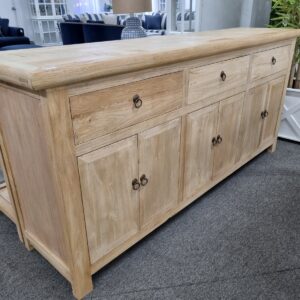 "Santiago" Hamptons Style 6 Door 3 Drawer Buffet Recycled Elm Natural, 200cm x 48cm x 90cmH