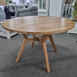 "Bali" Resort Style Round Solid Hardwood Timber Dining Table, 120cm Dia x 76cmH (RRP $999)
