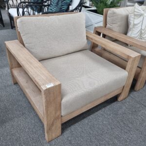 CLEARANCE SALE "Maldives" Hamptons Style Outdoor Timber Armchair with Sand Cushions (RRP $1199)