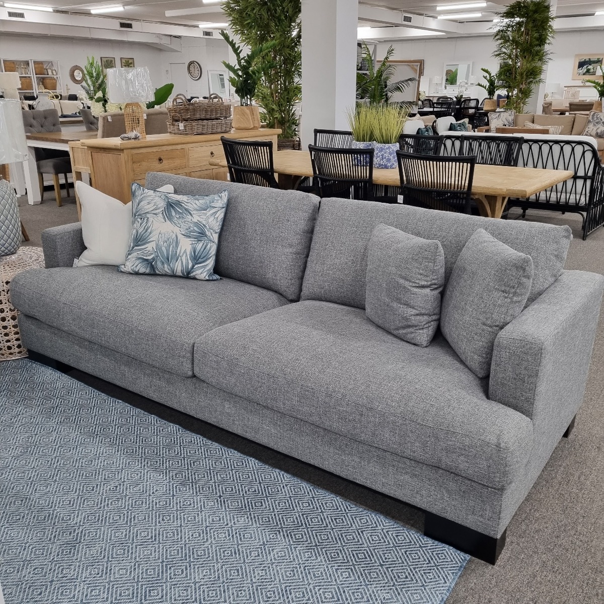 FEATHER LOUNGE SUPER SALE "Oasis" Luxury Feather Wrapped Foam Fabric 2.5 Seater Lounge, Superior Comfort, 4 Colours. In Stock Ready for Delivery (RRP $1999)