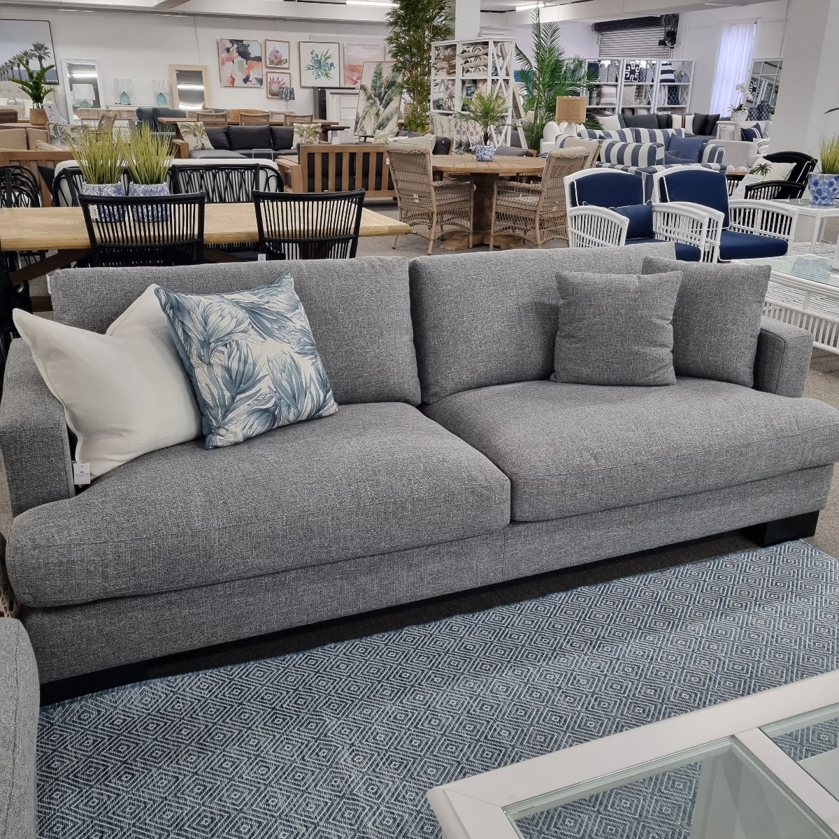 FEATHER LOUNGE SUPER SALE "Oasis" Luxury Feather Wrapped Foam Fabric 2.5 Seater Lounge, Superior Comfort, 4 Colours. In Stock Ready for Delivery (RRP $1999) - Image 2