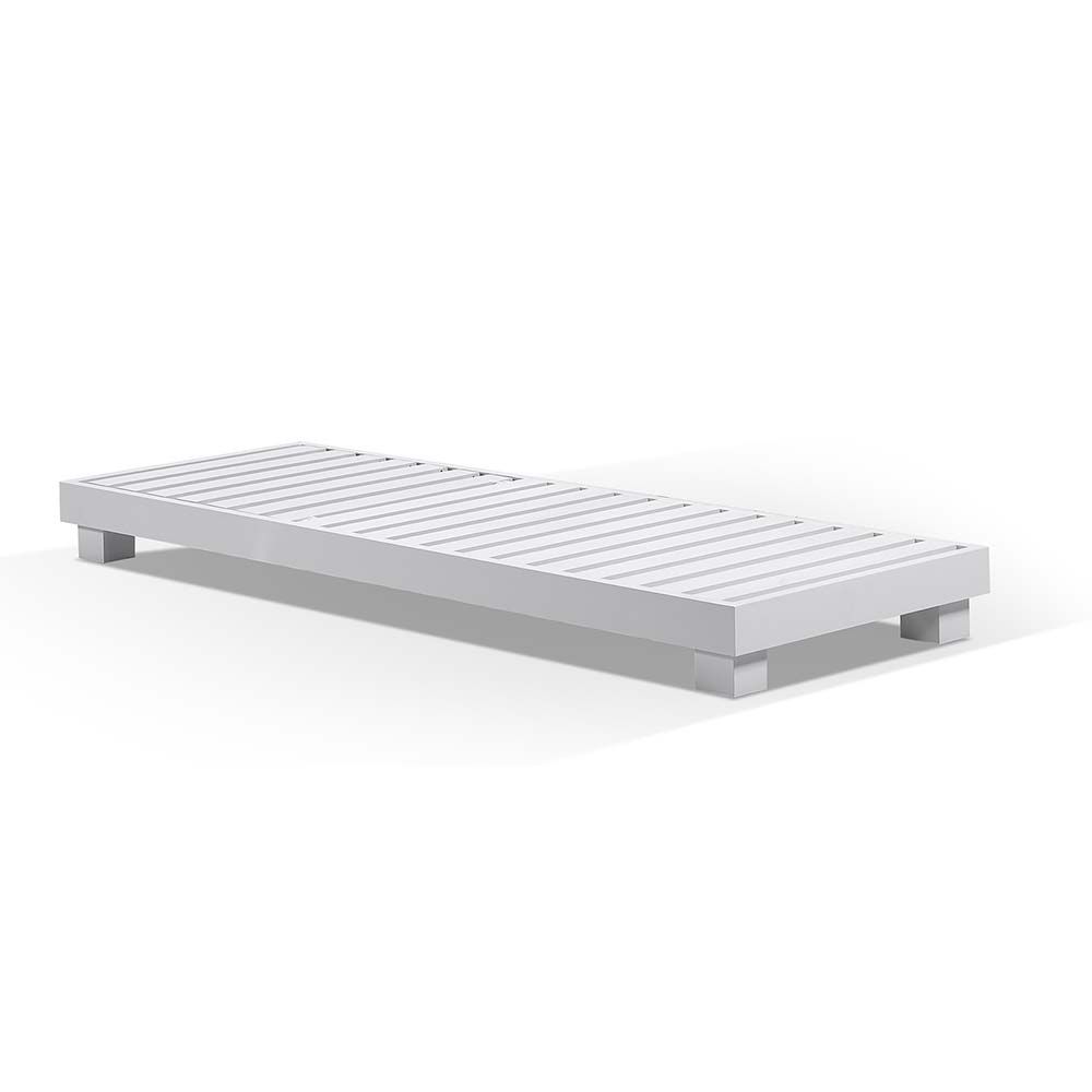 "Hawaii" Hamptons Style Aluminium Sun Lounge Set in White with Sunbrella White Cushions - Image 4