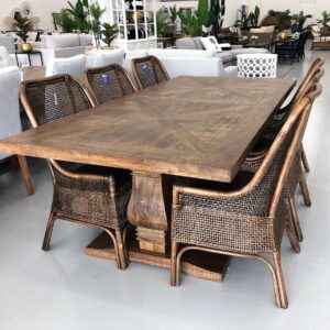 "Tuscany" 7 Piece Dining Package 210cm Hardwood Timber Dining Table + 6 Southbeach Chairs