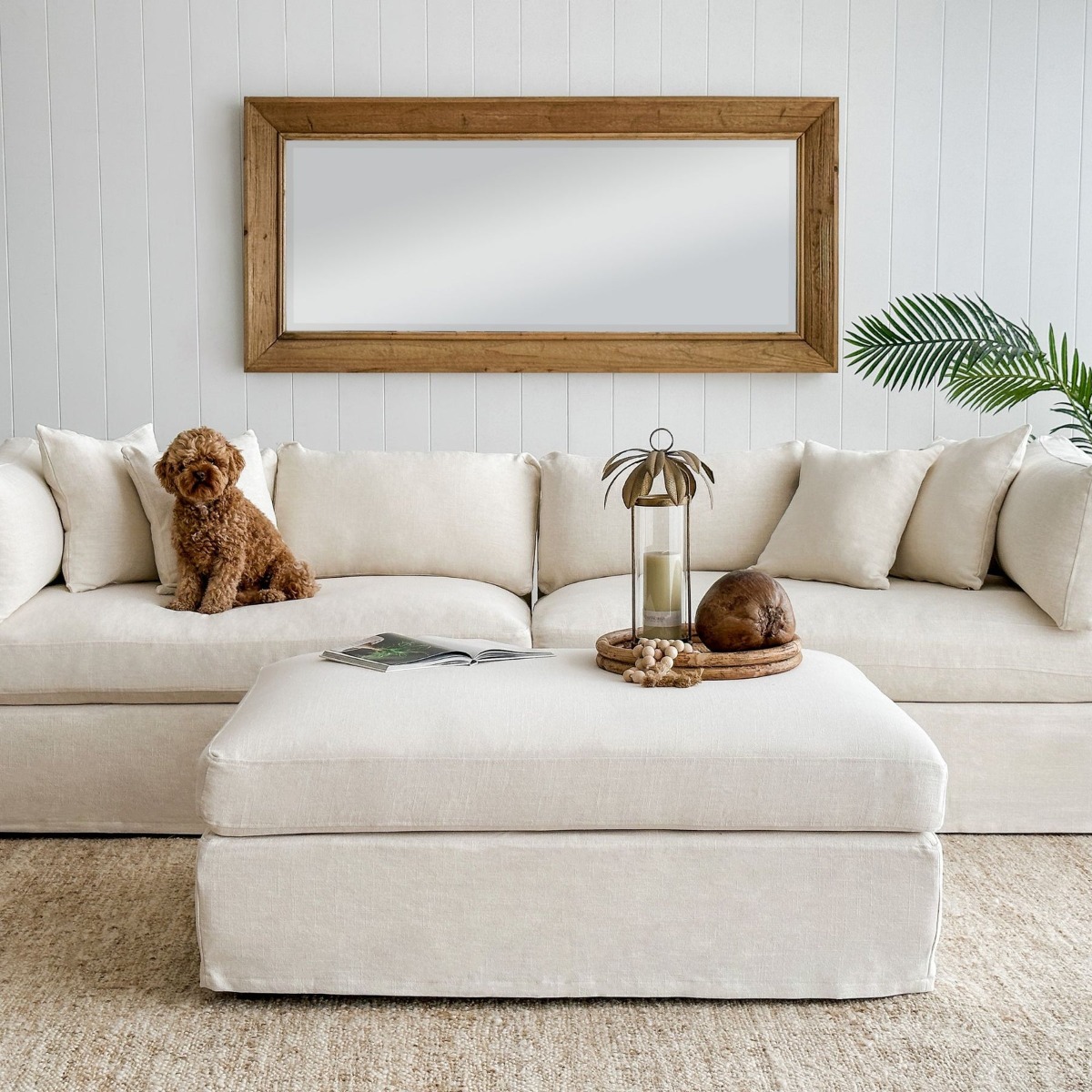 Slip Cover - Marbella Modular Sofa C Ivory, W 125 D 90 H 45cm (RRP $499) - Image 7