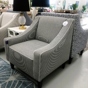 "Audrey" Hamptons Style Occasional Chair, Australian Made in Mello Bay Fabric (RRP $1499)