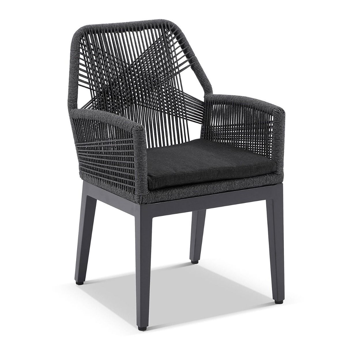 "Montego Bay" Hamptons Style Outdoor Aluminium 3m Dining Setting with 10 Oahu Charcoal Rope Chairs, Charcoal - Image 3