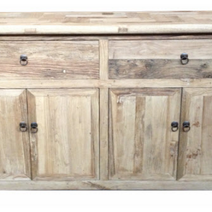 "Santiago" Hamptons Style 4 Door 2 Drawer Buffet Recycled Elm Natural, 160cm x 45cm x 90cmH