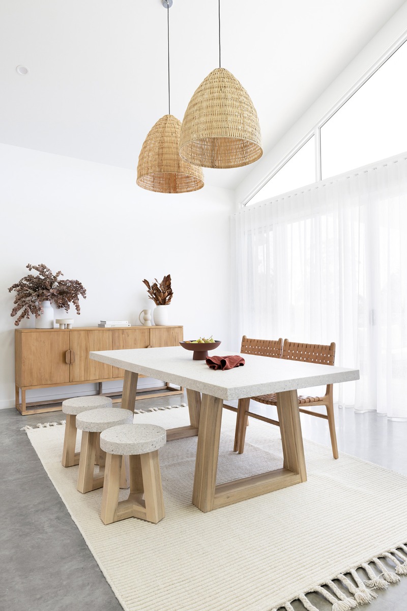 1.8m eTerrazzo Elkstone Dining Table – Ivory Coast with Ivory Washed Legs - Image 3