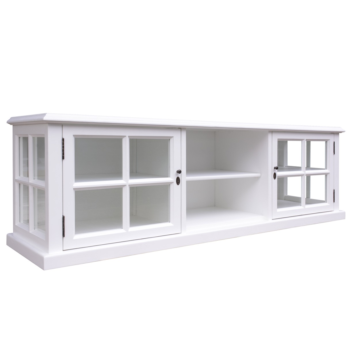 "Sommersby" Timber Large TV Entertainment Unit 2 Door White, 210cmL x 45cmD x 55cmH - Image 2
